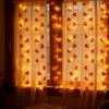 LED-Lichtgordijn 2x2 m, 200 warmweiße Blätter, 8 Modi, Timer, USB Productafbeelding-voorbeeld