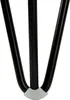 Close-up of the bottom of three black hairpin legs with white protective caps. Podgląd zdjęcia produktu