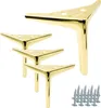 Elegante set di 4 gambe per mobili in oro-cromo, altezza 15 Anteprima dell’immagine prodotto 1