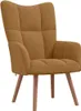 vidaXL Poltrona relax con sgabello in velluto marrone Anteprima dell’immagine prodotto 5