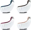 Four different color variations of a massage chair are displayed side-by-side against a white background. Produktbild-Vorschau