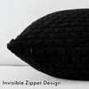 Kussensloop, corduroy, gestreept, 40x60 cm, zwart, 1 stuk Productafbeelding-voorbeeld 3