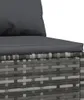 vidaXL Garten-Mittelsofa mit Kissen Grau Poly Rattan Produktbild-Vorschau 9