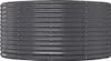 A dark gray, corrugated metal raised garden bed is shown from a slightly elevated, diagonal angle against a white background. Voir les images du produit