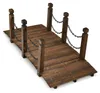 KOMFOTTEU Gartenbrücke, Holzbrücke mit Geländern & Ketten, Produktbild-Vorschau 1