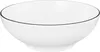 A white dessert bowl with a thin black rim. Anteprima dell’immagine prodotto