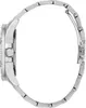 Side view of a silver watch with a metal band. Voir les images du produit