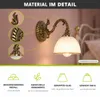 Wandleuchte in Messing E27 Metall Glas Jugendstil Lampe Produktbild-Vorschau 4