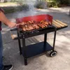 Nowoczesny Grill Ogrodowy Węglowy Na Kółkach Z Pokrywą Podgląd zdjęcia produktu 5