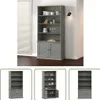 The Living Store Bücherregal VIGO Grau 85x35x170 cm Produktbild-Vorschau 10