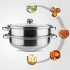 28 cm 2-layer-Dampfer Edelstahl Küche Kochsuppe Dampftopf Produktbild-Vorschau 4