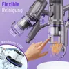 A close-up marketing image of a cordless vacuum cleaner, highlighting its features like a washable filter and dustbin capacity. Produktbild-Vorschau