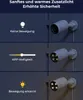A marketing image showing a security camera with different lighting modes and features. Podgląd zdjęcia produktu