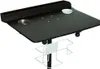 A black tattoo workstation with a metal cup holder, a small white bowl, and a white metal rack underneath. Náhled obrázku produktu
