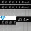 A collage of digital smart thermostat devices, showing multiple units and close-ups of the display screens. Produktbild-Vorschau