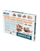The image shows the packaging of a wooden 3D mechanical model construction kit for a self-propelled mower. Podgląd zdjęcia produktu
