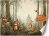 Vlies fototapete für kinder Waldtiere Natur Beige 100x70 cm Produktbild-Vorschau 1