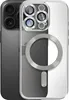 A clear product shot of an iPhone case with a MagSafe ring, shown with a dark gray iPhone behind it. Produktbild-Vorschau