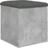 A cube-shaped ottoman with a dark gray upholstered top and a concrete-look base, shown against a white background. Náhled obrázku produktu