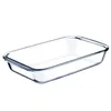 A clear, studio shot of a rectangular glass baking dish on a white background. Podgląd zdjęcia produktu