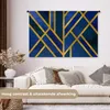 MuchoWow® Wandteppich Wandbehang Gold - Blau - Muster Produktbild-Vorschau 2