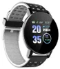 A smartwatch with a black and white band is shown against a white background. Produktbild-Vorschau