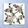 Wanduhr Echt-Glas-Küchenuhr Pfingstrosen Blumen Quarz 30x30 Produktbild-Vorschau 1