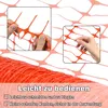 Close-up shots of orange plastic netting being handled, with text describing its ease of use. Náhled obrázku produktu