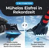 A split image showing two different functions of an ice scraper in snowy and icy conditions. Produktbild-Vorschau