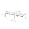 A diagram showing the dimensions of a white adjustable shelf unit. Podgląd zdjęcia produktu