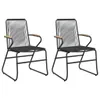 3-tlg. Garten-Essgruppe Schwarz PVC Rattan Produktbild-Vorschau 3