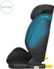 A side view of a black child car seat with blue honeycomb-like graphics highlighting its safety features. Náhled obrázku produktu