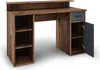 A product shot of a desk with shelves and a cabinet. Produktbild-Vorschau