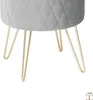 Happyment Luxus Samt Hocker – Grau – SitzHocker mit Deckel Produktbild-Vorschau 4