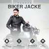 PAULGOS Herren Biker Lederjacke Echtes Leder Jacke Produktbild-Vorschau 5