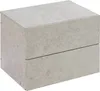 A close-up, studio shot of a gray, concrete-look nightstand with two drawers. Anteprima dell’immagine prodotto