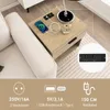 A bedside table with a phone charging and a power strip shown in a lifestyle setting next to a sofa. Produktbild-Vorschau