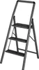 A dark gray, three-step folding stepladder is shown against a white background. Produktbild-Vorschau
