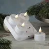 LED Teelichter - 4 wiederaufladbare LED Teelichter mit Ladestation - D- 4cm - flackernd - weiss Produktbild-Vorschau