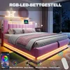 Lit tapissier 180 x 200 cm avec éclairage LED, ports USB et Voir les images du produit 5