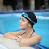 Černá silikonová plavecká čepice pro bazén, elastycká, Náhled obrázku produktu 7