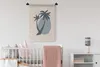 MuchoWow® Wandteppich Wandbehang Palme - Pastell - Blau - Produktbild-Vorschau 2