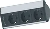 A three-socket power strip with a silver and gray casing. Produktbild-Vorschau