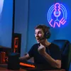 XMTECH neonové světlo pro podcast "LIVE" v růžové a modré Náhled obrázku produktu 4