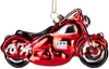 A red glass motorcycle ornament. Podgląd zdjęcia produktu