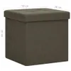 vidaXL Hocker mit Stauraum 2 Stk. Dunkelbraun Leinenoptik - Produktbild-Vorschau 10