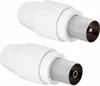 TV Koaxial 1x Stecker 1x Buchse Set IEC Sat Koaxialkabel Produktbild-Vorschau 1