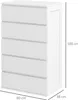 HOMCOM Commode 5 tiroirs commode chambre meuble de Voir les images du produit 5