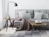 BELIANI Couchtisch Dunkle Esche / Schwarz / Gold MDF runder Produktbild-Vorschau 2