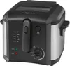 A black and silver Clatronic deep fryer is shown against a white background. Produktbild-Vorschau
